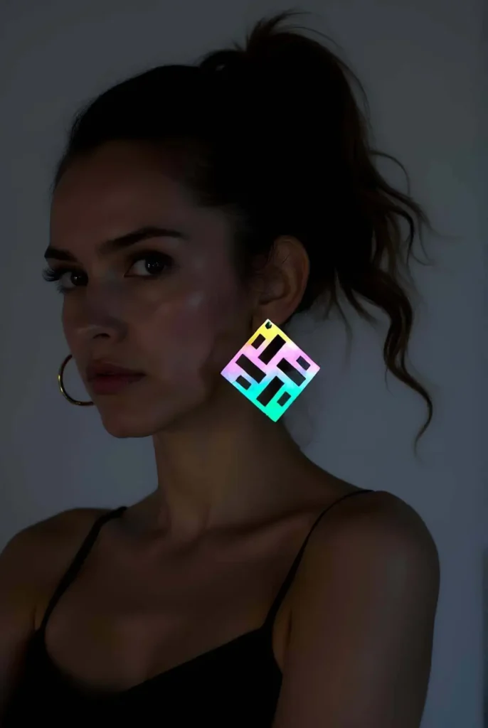 03:47 NEON ACCESSORY 02 — HOLOGRAM GEOMETRİK KARE KÜPE