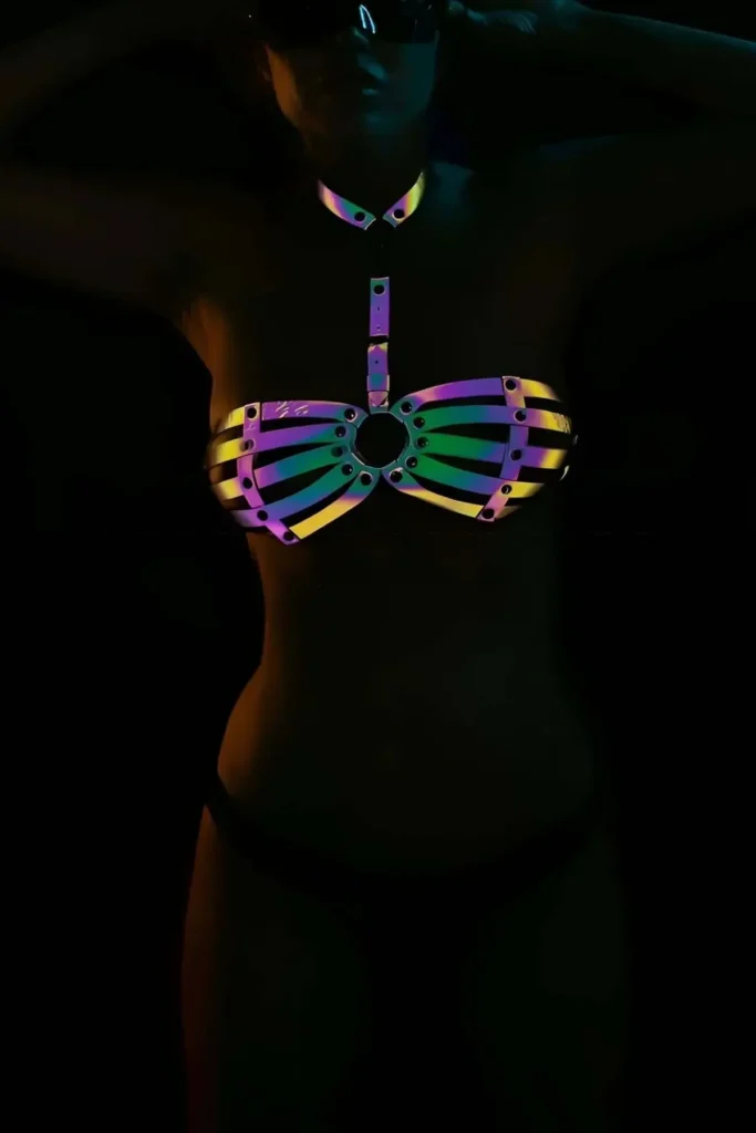 03:47 NEON ACCESSORY 04 — HOLOGRAM HARNESS BRA